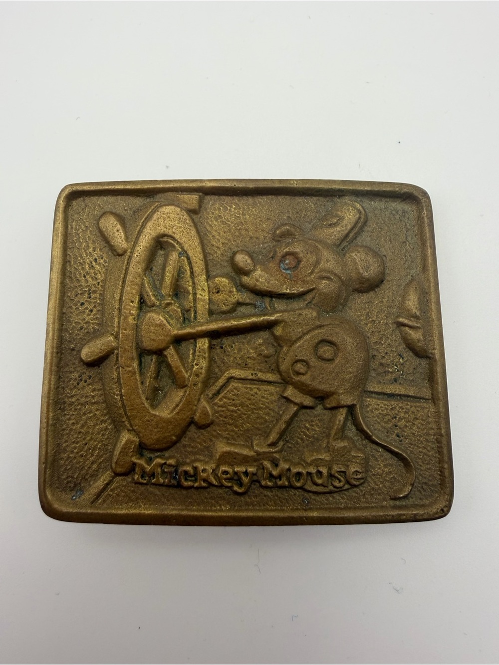 Disney Steamboat Willie Brass Belt Buckle